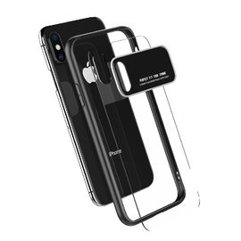 Lüks Darbeye Temizle Telefon Kılıfı Için Iphone x Temperli Cam Telefon Kılıfı Şeffaf